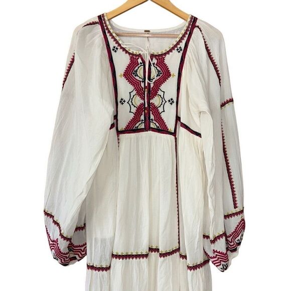 Free People Women's Sweet Escape Midi Dress boho embroidered small - Picture 9 of 12